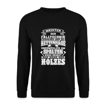 Holzfäller - Unisex Pullover - Schwarz - Vorne - Alina (178cm) & Michal (187cm)