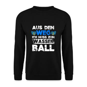Wasserballer Spruch Wasserball - Unisex Pullover - Schwarz - Vorne - Alina (178cm) & Michal (187cm)