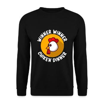 Winner Winner - Chicken Dinner - Unisex Pullover - Schwarz - Vorne - Alina (178cm) & Michal (187cm)