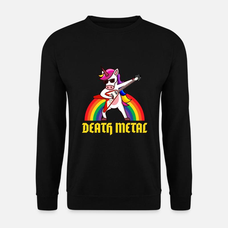 Death Metal Einhorn Regenbogen - Unisex Pullover - Schwarz