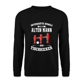 Tischfußball Tischkicker Retro Geschenk - Unisex Pullover - Schwarz - Vorne - Alina (178cm) & Michal (187cm)
