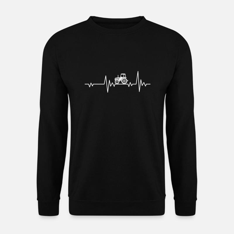 Traktor Herzschlag Landwirt Bauernhof Geschenk - Unisex Pullover - Schwarz