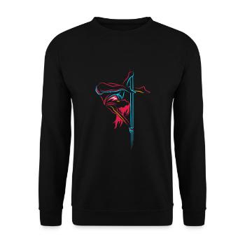 Pole Dance sexy Tänzerin Geschenk - Unisex Pullover - Schwarz - Vorne - Alina (178cm) & Michal (187cm)
