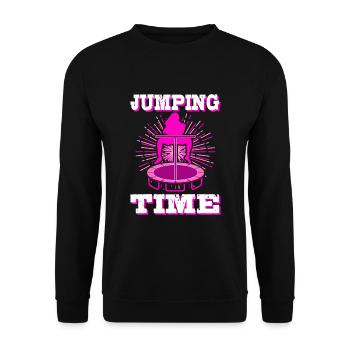 Saut trampoline tendance sport fitness sport saut - Sweat-shirt Unisexe - noir - Devant - Alina (178cm) & Michal (187cm)