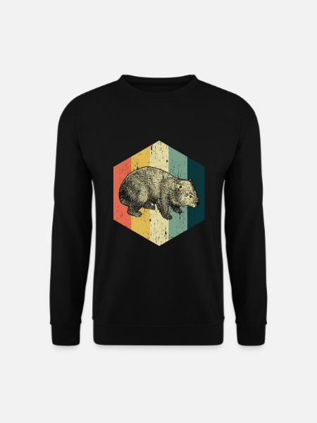 Wombat Retro Geschenk - Unisex Pullover - Schwarz