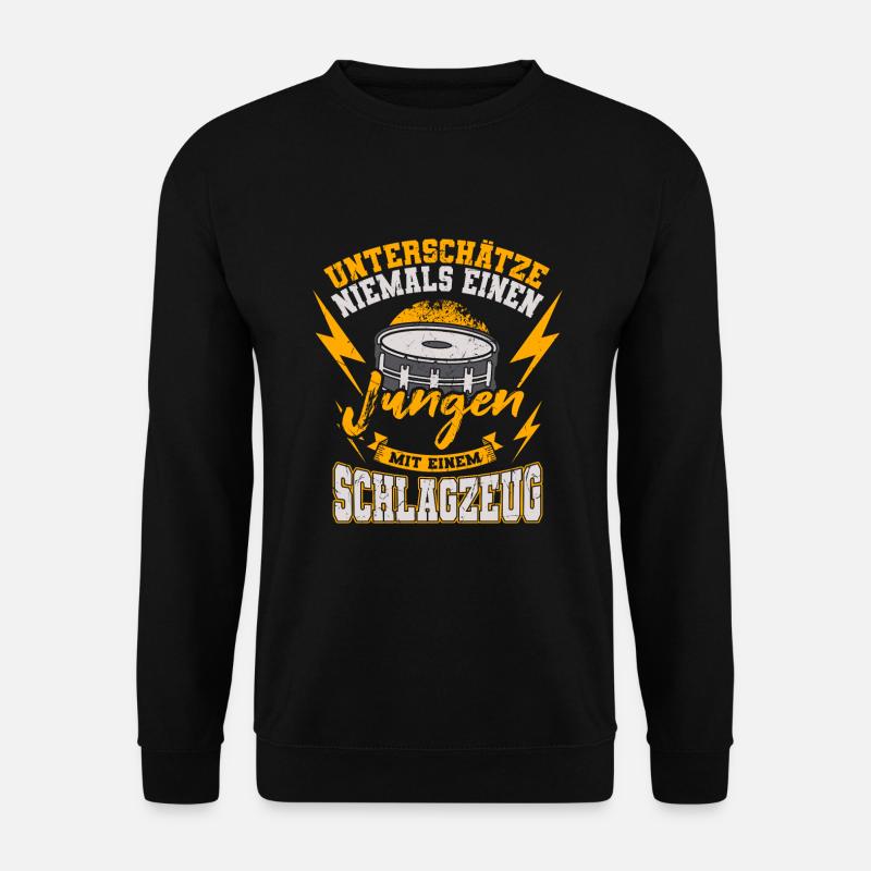 Drummer Junge Schlagzeuger Kinder Schlagzeug - Unisex Pullover - Schwarz