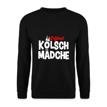 Orijinal Kölsch Mädche Köln Kölner Dom - Unisex Pullover - Schwarz - Vorne - Alina (178cm) & Michal (187cm)