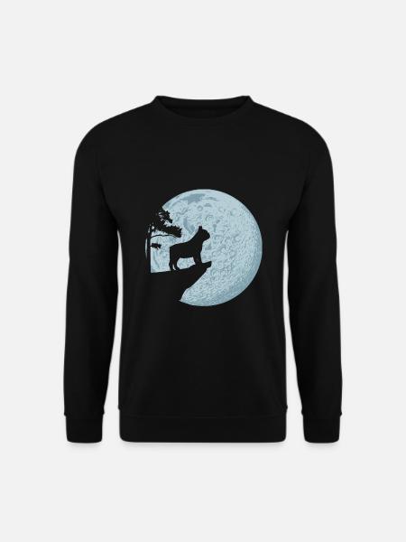 Französische Bulldogge Vollmond Hundeliebhaber - Unisex Pullover - Schwarz