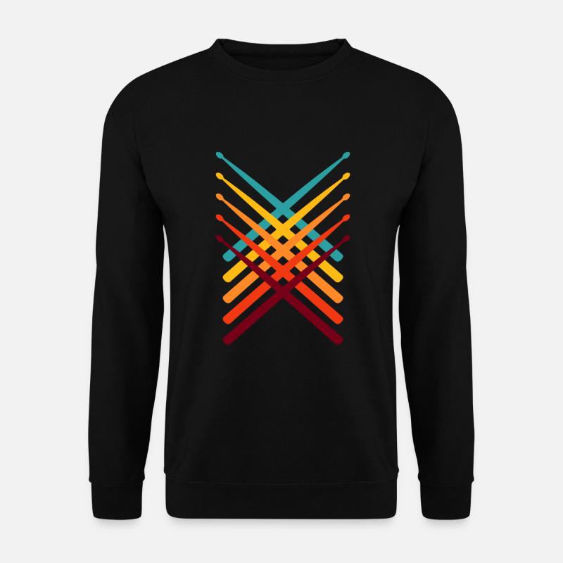 Schlagzeuger Drummer Drumsticks Retro - Unisex Pullover - Schwarz