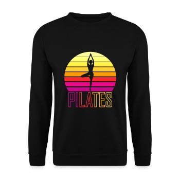 Cadeau vintage rétro Pilates - Sweat-shirt Unisexe - noir - Devant - Alina (178cm) & Michal (187cm)