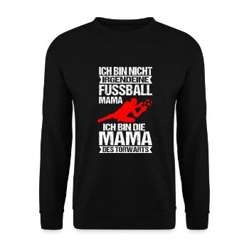 Torwart Mama Torhüter Mutter Fußball Frauen - Unisex Pullover - Schwarz - Vorne - Alina (178cm) & Michal (187cm)