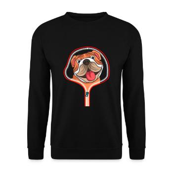 BULLDOG ANGLAIS chien ZIP cadeau pour chiens - Sweat-shirt Unisexe - noir - Devant - Alina (178cm) & Michal (187cm)