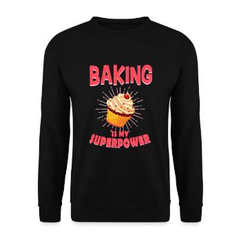 Bake baker cupcake gift - Unisex Sweatshirt - black - Front - Alina (178cm) & Michal (187cm)