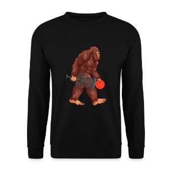 Bigfoot Sasquatch Discgolf Geschenk - Unisex Pullover - Schwarz - Vorne - Alina (178cm) & Michal (187cm)