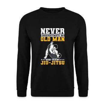 Jiu Jitsu Kämpfer Geschenk - Unisex Pullover - Schwarz - Vorne - Alina (178cm) & Michal (187cm)
