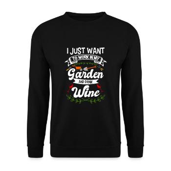 Gardening nursery and wine gift - Unisex Sweatshirt - black - Front - Alina (178cm) & Michal (187cm)