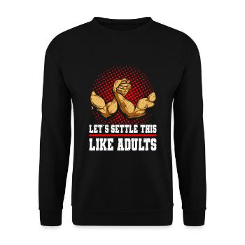 Arm Wrestling Funny Arm Wrestling Arm Wrestling - Unisex Sweatshirt - black - Front - Alina (178cm) & Michal (187cm)