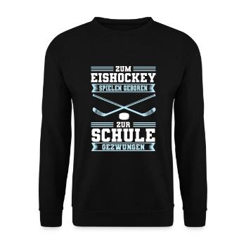 Eishockey Kinder Mannschaft Verein Geschenk - Unisex Pullover - Schwarz - Vorne - Alina (178cm) & Michal (187cm)