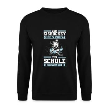 Eishockey Kinder Mannschaft Verein Geschenk - Unisex Pullover - Schwarz - Vorne - Alina (178cm) & Michal (187cm)