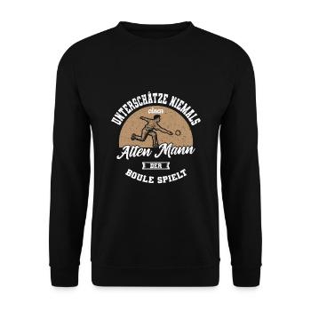 Lustiges Boules Boule T-Shirt Petanque Boccia - Unisex Pullover - Schwarz - Vorne - Alina (178cm) & Michal (187cm)