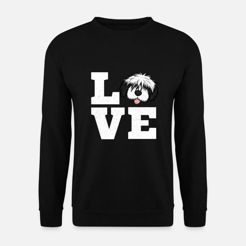 Bobtail-Pudel-Mischling Hund Geschenk - Unisex Pullover - Schwarz