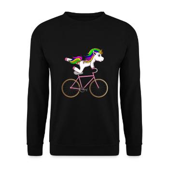 Artistic unicorn bike - Unisex Sweatshirt - black - Front - Alina (178cm) & Michal (187cm)