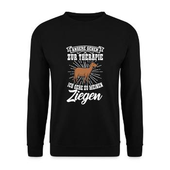 Ziege Landwirt Hirte Bauer lustiger Spruch - Unisex Pullover - Schwarz - Vorne - Alina (178cm) & Michal (187cm)