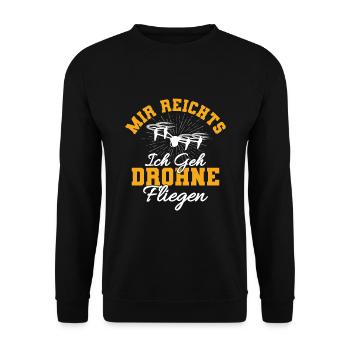 Mir reicht s ich geh Drohne fliegen Modellbauer - Unisex Pullover - Schwarz - Vorne - Alina (178cm) & Michal (187cm)