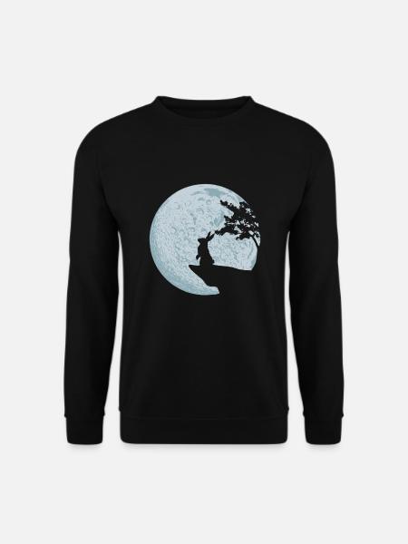 Hase Geschenkidee Kaninchen Mond Osterhase - Unisex Pullover - Schwarz