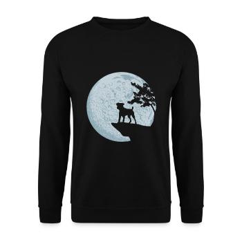 Cadeau d'amour de chien de pleine lune Jack Russell Terrier - Sweat-shirt Unisexe - noir - Devant - Alina (178cm) & Michal (187cm)