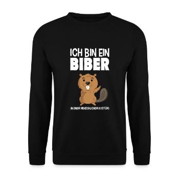 Biber Nagetier Zoo Kostüm lustiges Geschenk - Unisex Pullover - Schwarz - Vorne - Alina (178cm) & Michal (187cm)