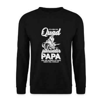 Quad driver daddy offroad biker father - Unisex Sweatshirt - black - Front - Alina (178cm) & Michal (187cm)