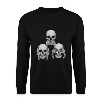 See nothing, hear nothing, say nothing - Unisex Sweatshirt - black - Front - Alina (178cm) & Michal (187cm)
