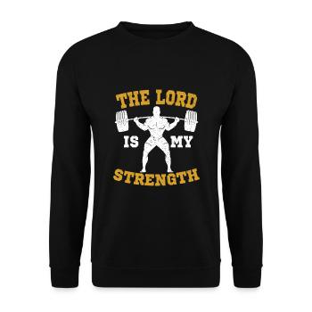 Bodybuilding Christian saying gift - Unisex Sweatshirt - black - Front - Alina (178cm) & Michal (187cm)