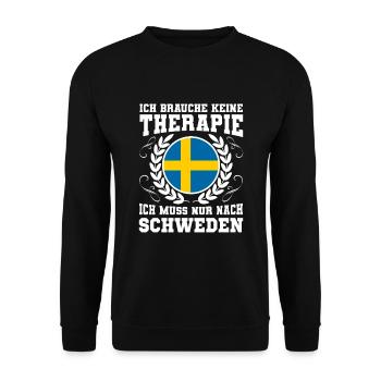 Schweden Keine Therapie Urlaub Ferien Reise - Unisex Pullover - Schwarz - Vorne - Alina (178cm) & Michal (187cm)