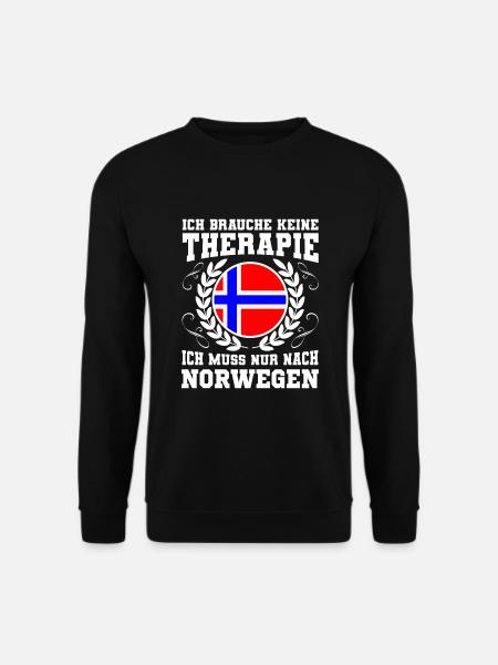 Norwegen Keine Therapie Urlaub Ferien Reise - Unisex Pullover - Schwarz