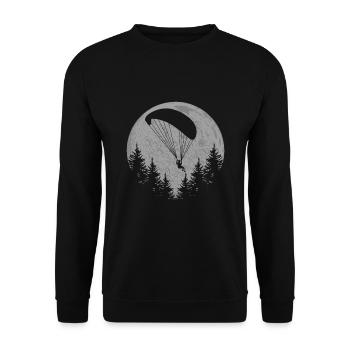 Gleitschirmfliegen Mond Paragliding - Unisex Pullover - Schwarz - Vorne - Alina (178cm) & Michal (187cm)