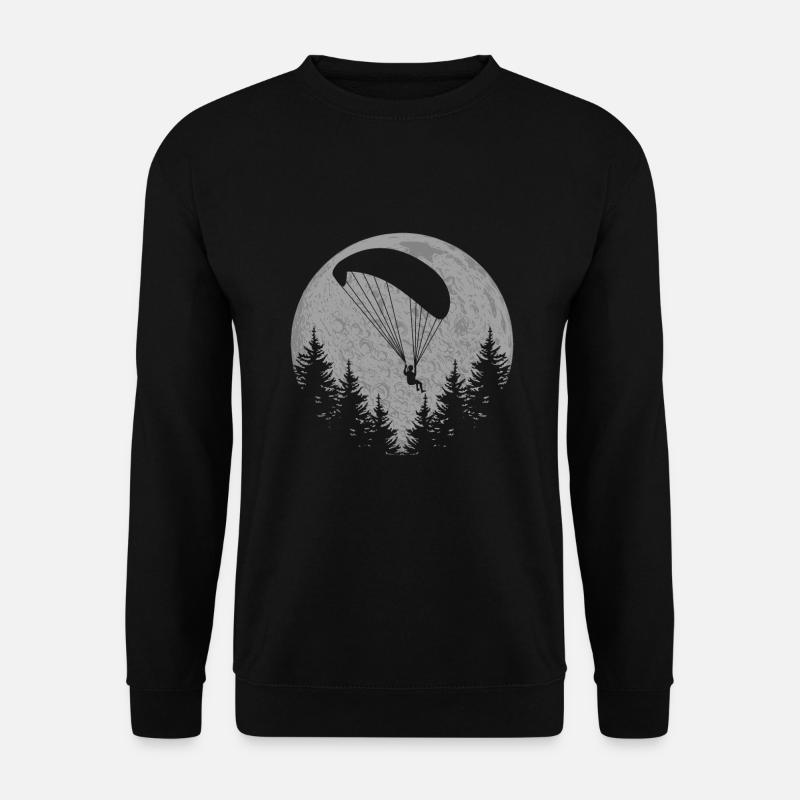 Gleitschirmfliegen Mond Paragliding - Unisex Pullover - Schwarz
