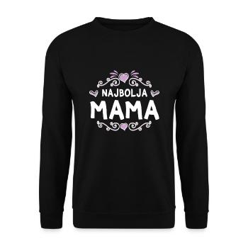 Najbolja Mama I Beste Mutter Muttertag Geschenk - Unisex Pullover - Schwarz - Vorne - Alina (178cm) & Michal (187cm)