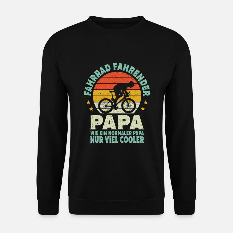 Fahrrad fahrender Papa Radfahrer Vater Vatertag - Unisex Pullover - Schwarz