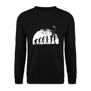 Rugby Evolution Rugbyspieler Line-Out - Unisex Pullover - Schwarz - Vorne - Alina (178cm) & Michal (187cm)
