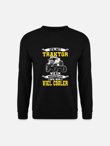 Opa Mit Traktor Landwirt Bauer Geschenk - Unisex Pullover - Schwarz