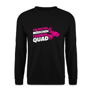 Quad Fahrerin Mädchen Frauen lustig Quadfahrer - Unisex Pullover - Schwarz - Vorne - Alina (178cm) & Michal (187cm)