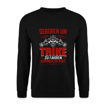 Trike Fahrer lustiger Spruch Motiv Triker - Unisex Pullover - Schwarz - Vorne - Alina (178cm) & Michal (187cm)