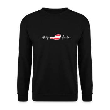 Austria heartbeat flag Puls Austria - Unisex Sweatshirt - black - Front - Alina (178cm) & Michal (187cm)