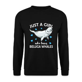 Beluga whale beluga whale cute gift - Unisex Sweatshirt - black - Front - Alina (178cm) & Michal (187cm)