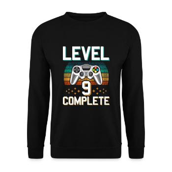 Level 9 Complete 9 ans Gamer Jeune cadeau - Sweat-shirt Unisexe - noir - Devant - Alina (178cm) & Michal (187cm)