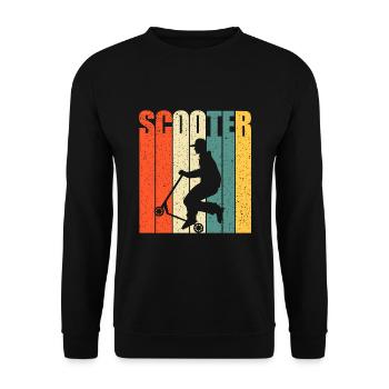 Scooter Stunt Tretroller Geschenkidee für Kinder - Unisex Pullover - Schwarz - Vorne - Alina (178cm) & Michal (187cm)
