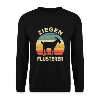 Ziegen Flüsterer Landwirt Hirte Bauer Geschenkide - Unisex Pullover - Schwarz - Vorne - Alina (178cm) & Michal (187cm)