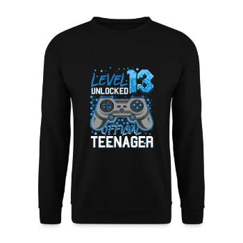 Niveau 13 Unlocked 13 ans Gamer Gamer Garçon - Sweat-shirt Unisexe - noir - Devant - Alina (178cm) & Michal (187cm)